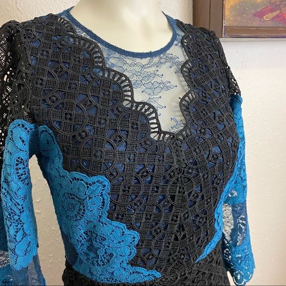 SANDRO BELLADONE LACE MINI DRESS SIZE 36 - Picture 2 of 13